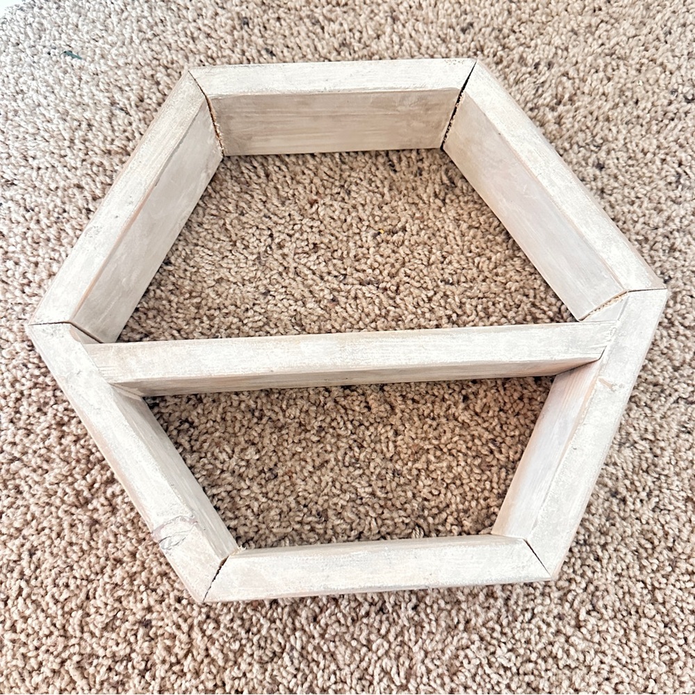 Handmade Hexagonal Wooden Wall Shelf
